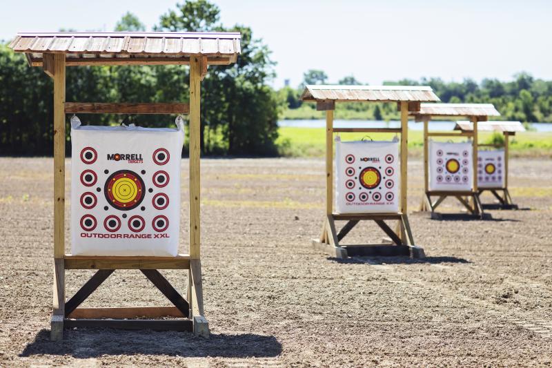 Outdoor range and targets at The Sporting Club at the Farm Archery