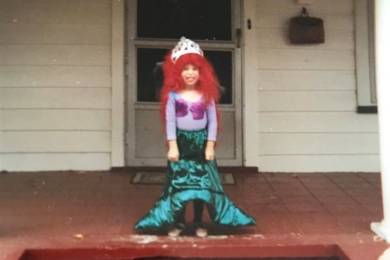 Little girl dressed as the little mermaid