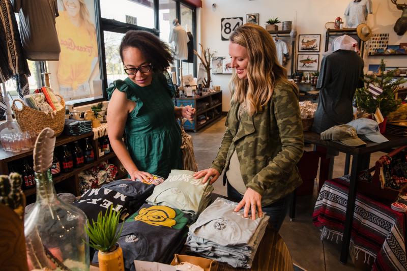 Two women shopping at Tumbleweed TexStyles