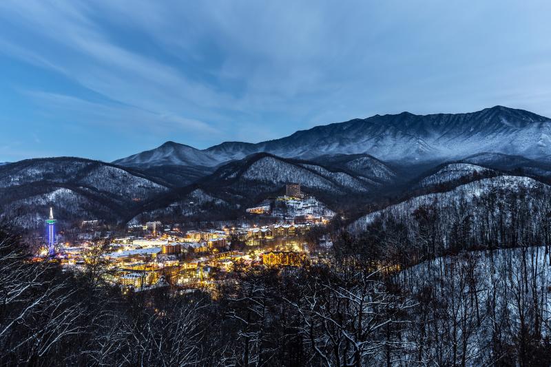 Gatlinburg Winter Scene Night