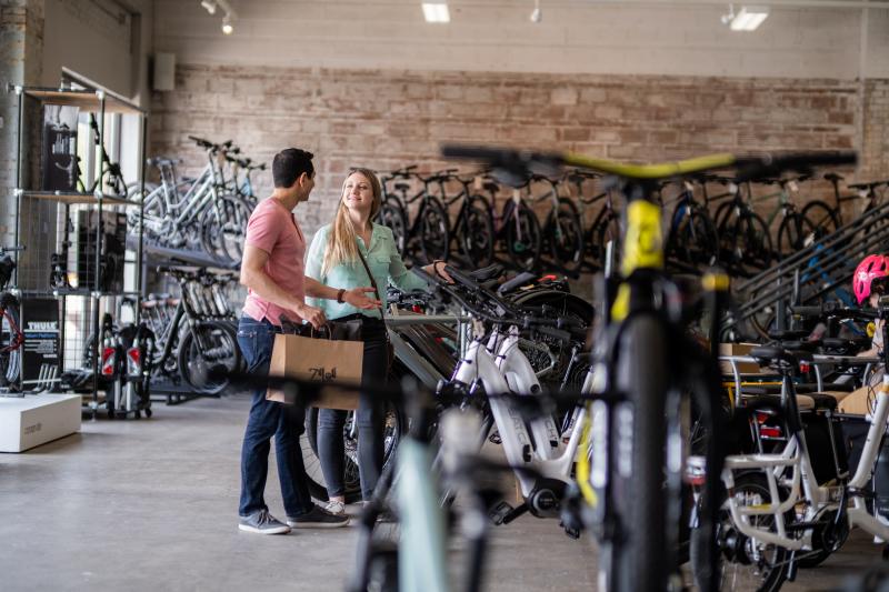 Couple in Pete's Garage Shopping