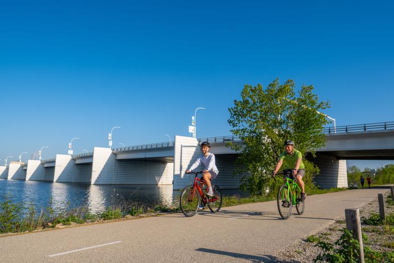 Father and Son Fox River Trail Biking