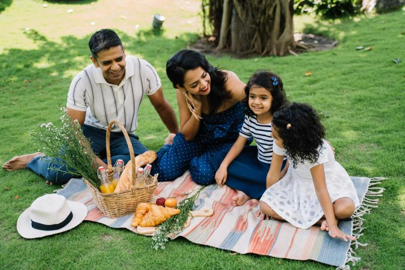 Family having a picnic
