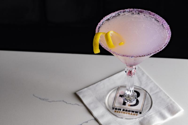 Lavender Lemon Drop Martini -Tom Browns