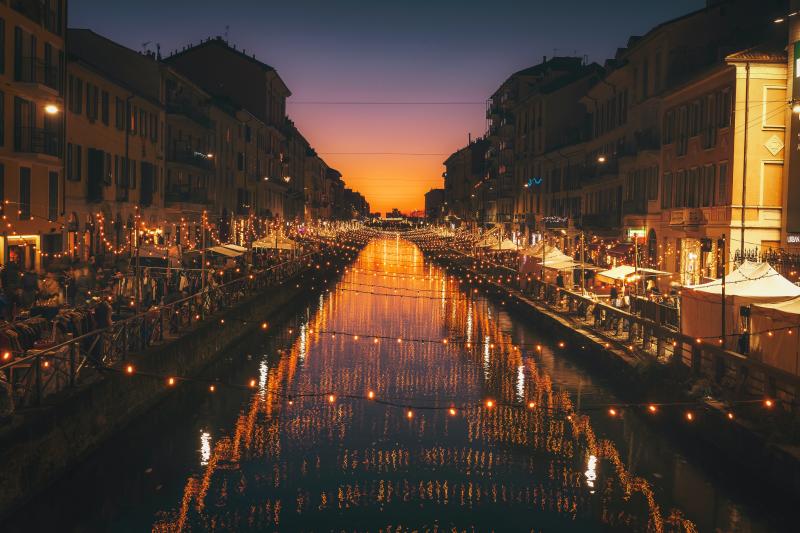 Milan - Canal at Night