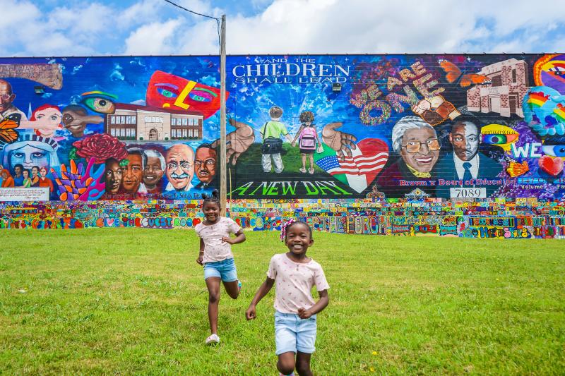 Traveling Child Brown V Board Mural