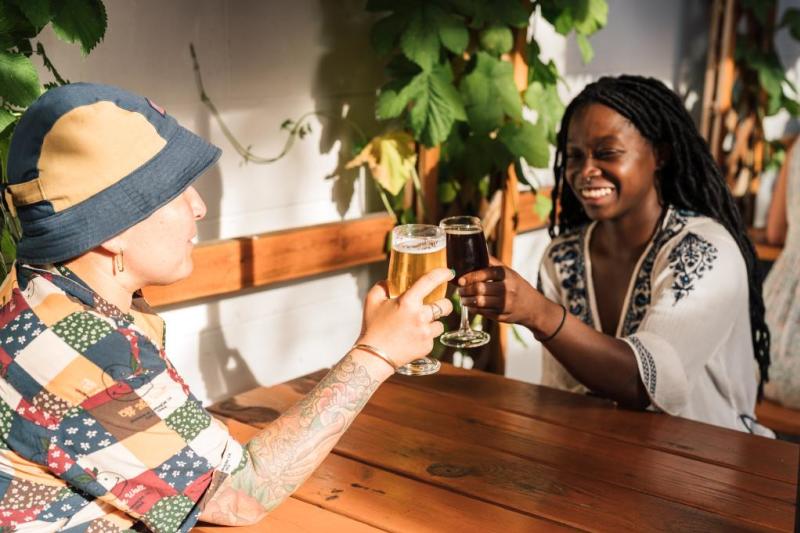 People enjoying beer at Jackknife Brewing