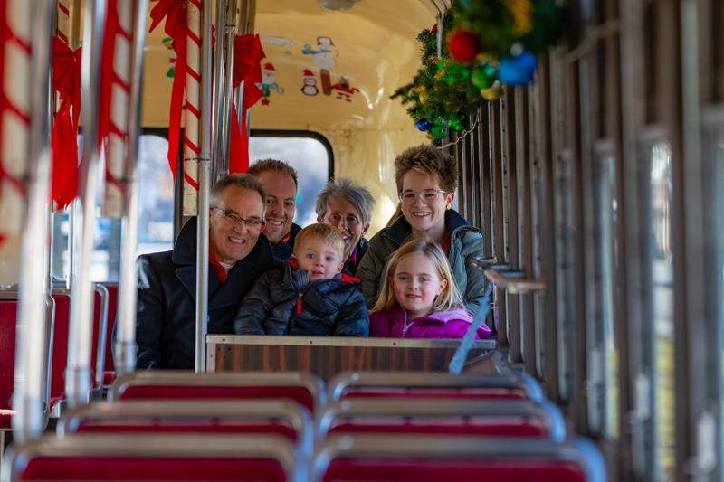 Electric Streetcar during the holidays