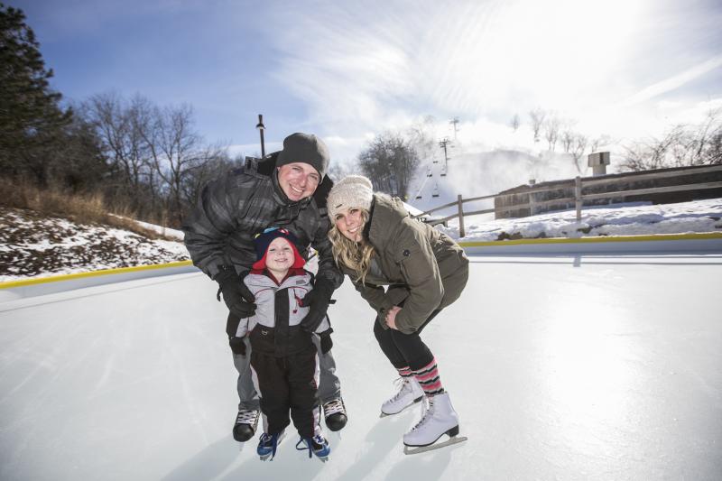 Winter in Lake Geneva_Ice Skating Family