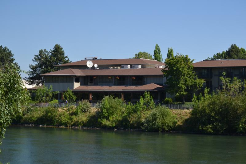 Valley River Inn From Across the Willamette River by Sally McAleer