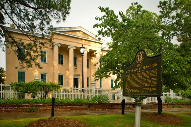 Exterior of the Old Governor's Mansion in Milledgeville, GA