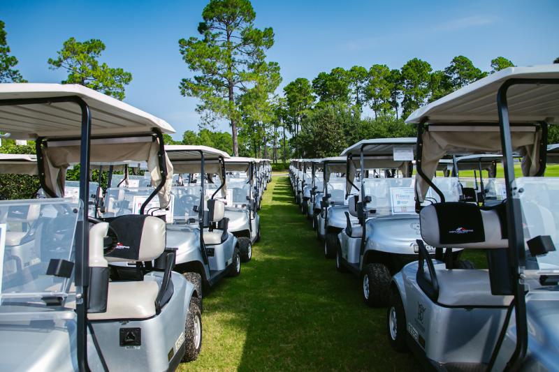 Golf Carts Lined Up