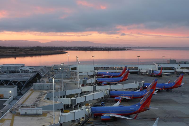 Oakland Airport Aerial sunset