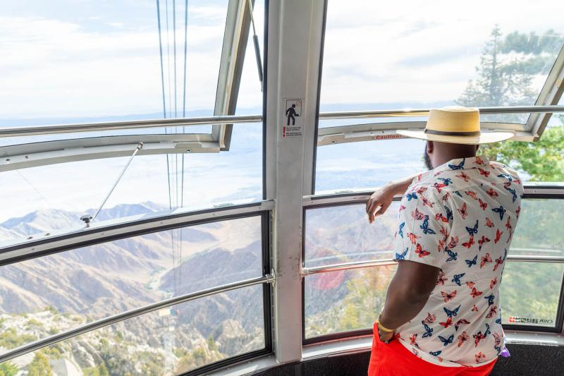 Man Enjoys Views From Palm Springs Aerial Tramway