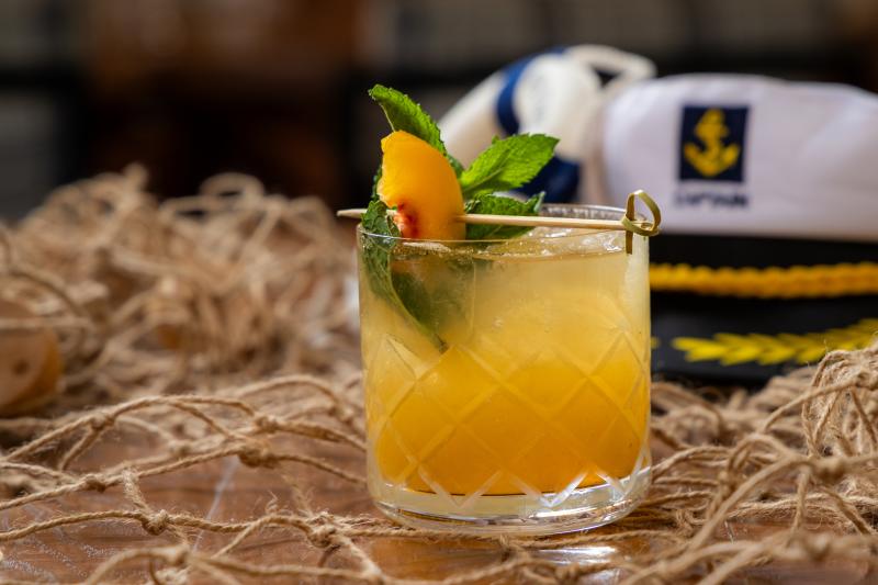 Peach Bourbon Smash cocktail at The Phoenician