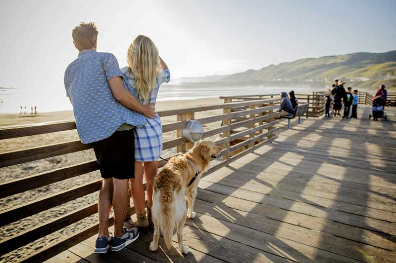 Pismo Beach Couple with Dog