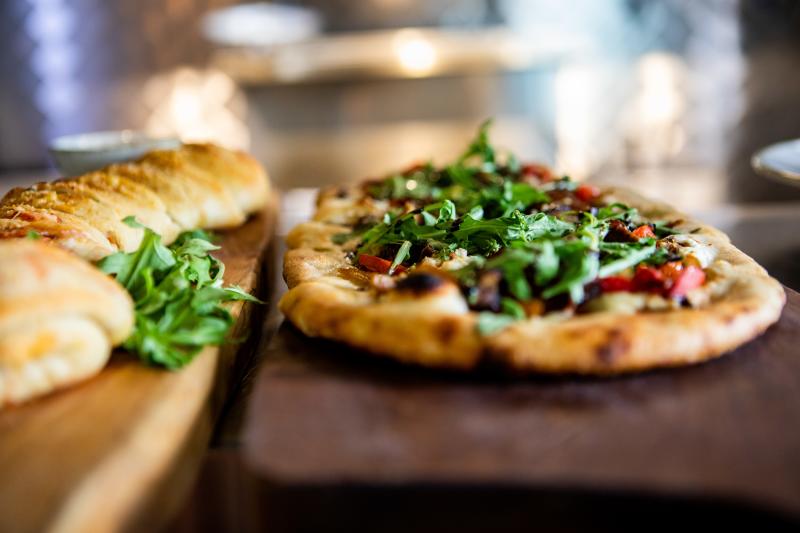 vegetarian flatbread and bread