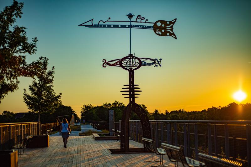 elevated park at sunset