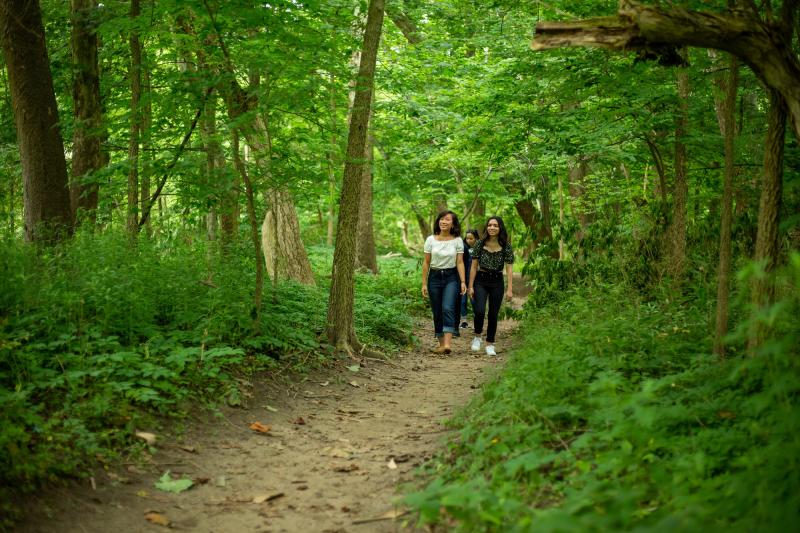 Family hiking