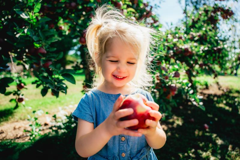 Little Girl with Apple