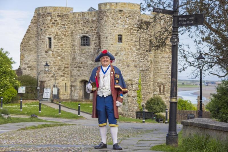 rye castle with the town crier