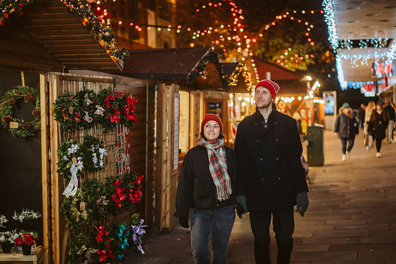 Couple at a Christmas Market