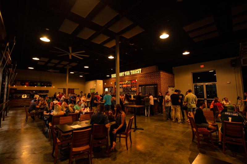 Wide image of inside a brewery
