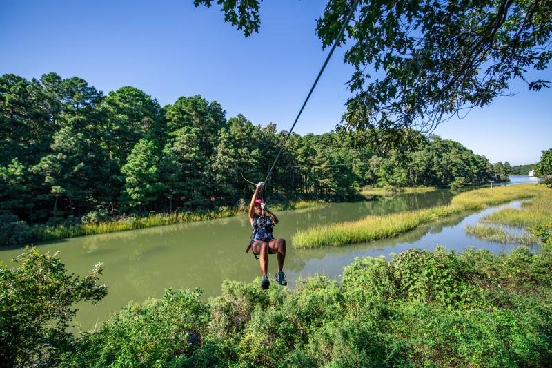 Zip-line in Virginia Beach at Adventure Park Owl's Creek