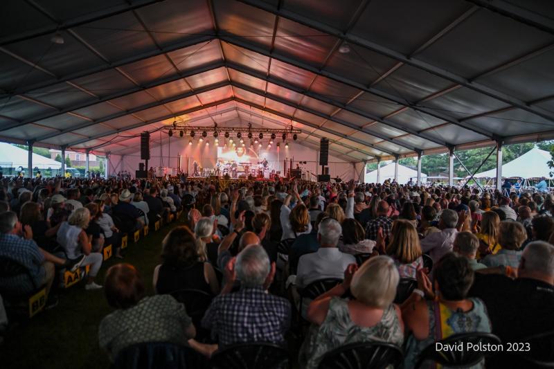 Crowd gathered to listen to live music