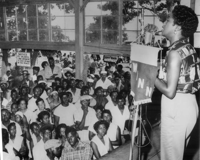 Sarah Vaughn speaking over WANN Circa 1956-58,