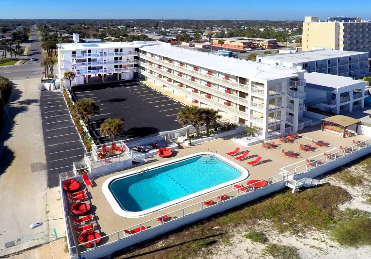 Aerial view of the hotel