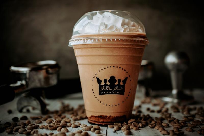 A picture of a coffee milkshake from Golden Crown Panaderia