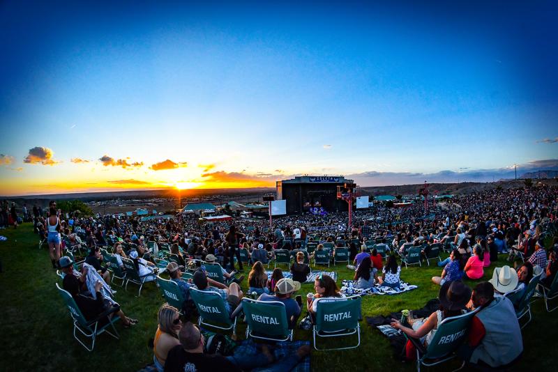 A view of Isleta Amphitheater during a concert from the grass