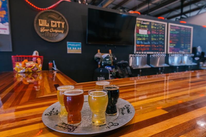 Oil City Beer Company Beers on the Bar