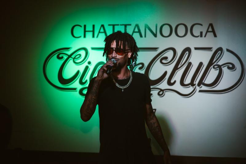Artist performs at the Chattanooga Cigar Club