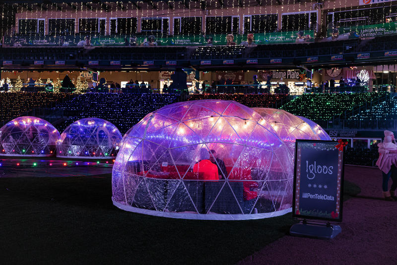 Igloos at at Illumination at Coca-Cola Park in Allentown, PA.