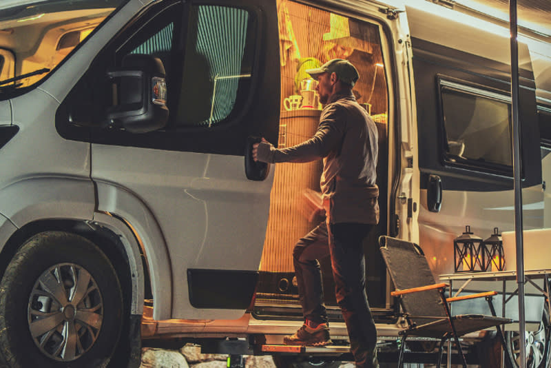 A man browses an RV setup at the RV & Camping Show, coming soon to the Allen County War Memorial Coliseum in Fort Wayne.