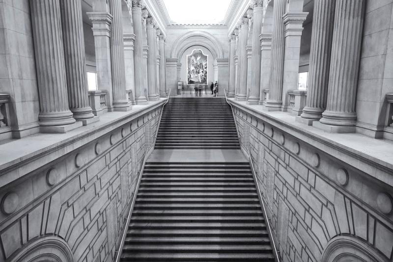 staircase at the metropolitan museum in new york city