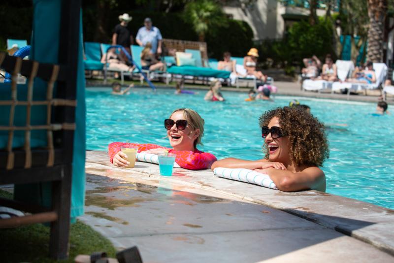 Girls in pool at Riviera Palm Springs