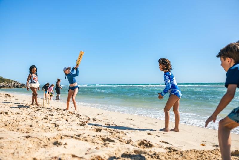 Kids playing on the beach in Wanneroo