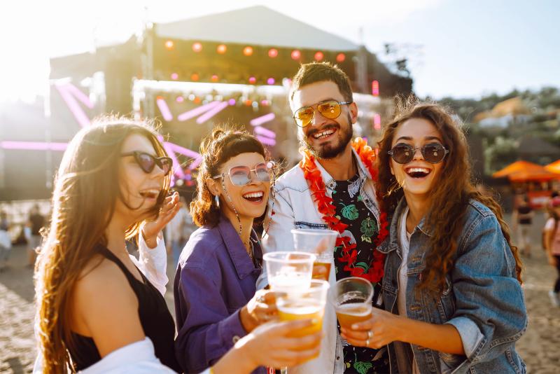 People at music festival
