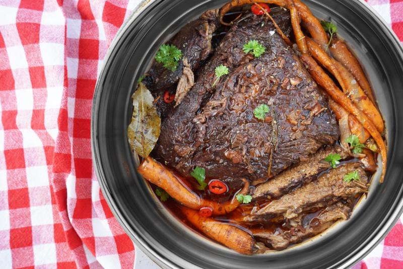 Red Wine Brisket in pot