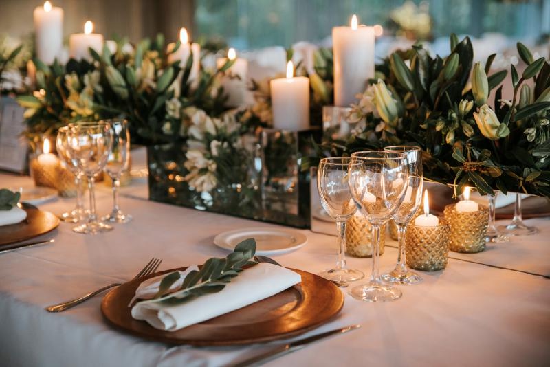 Plates set for a wedding
