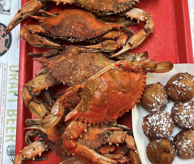 Steamed blue-claw crabs are a Delaware classic