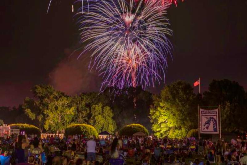 image of fireworks in Fayetteville