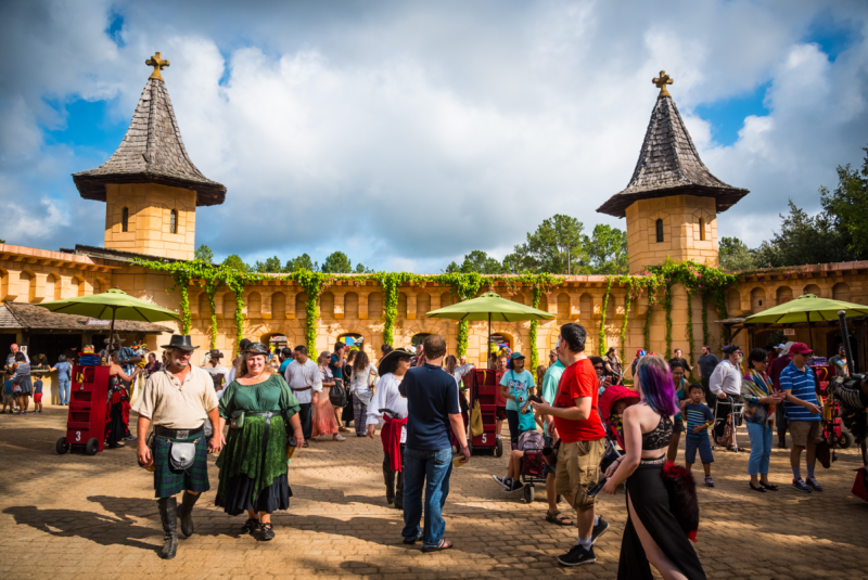 People walking around at the Texas Renaissance Festival