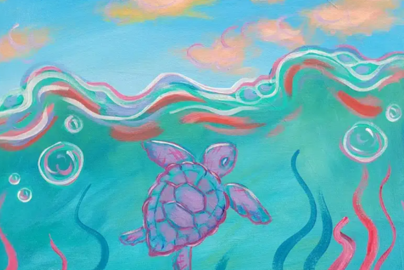 Tampa Canvas Class – Sea Turtle in the Tropics