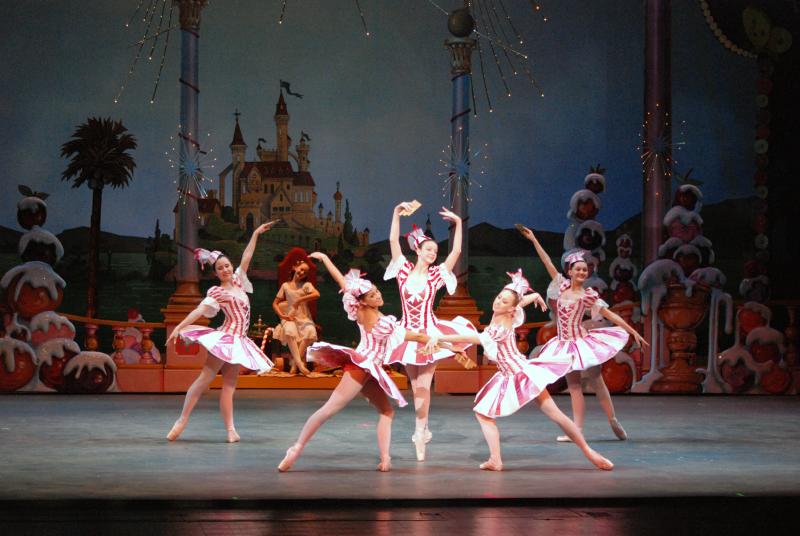 Ballerinas performing a scene from The Nutcracker