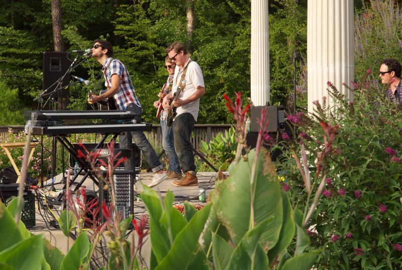 Band on the stage of the Sunflower Concert Series