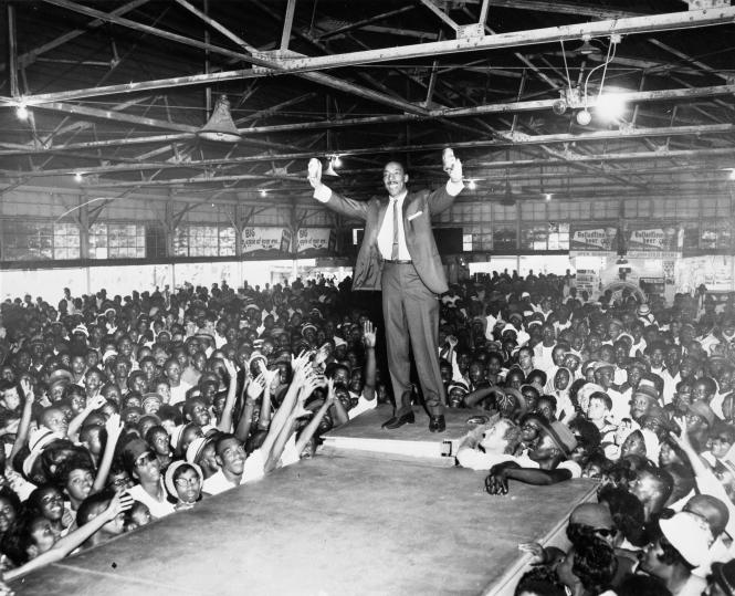 Hoppy Adams on stage at Carr's Beach